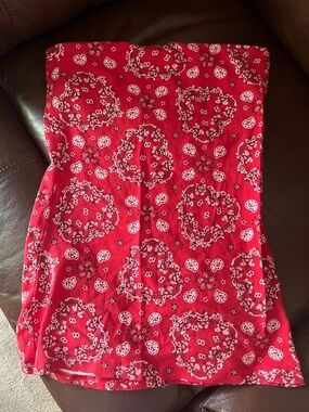 Red Bandana Print Tube Top